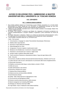 bando unico di Ateneo