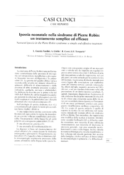 Ipossia neonatale nella syndrome di Pierre-Robin