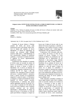 Abdullaev E.E. Istituto di contratto di lavoro in
