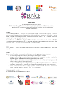 AVVISO PUBBLICO azioni di formazione intervento F