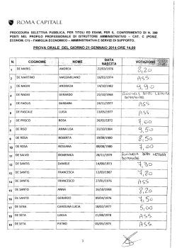 Prova orale - 21 gennaio 2014 ore 14:00