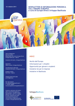 Newsletter Ottobre 2014 - Europe Direct Sviluppo Basilicata