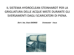 IL SISTEMA HYDROCLEAN STEINHARDT per la grigliatura delle