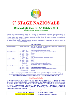 Comunicato 7° Stage Nazionale - Federazione Italiana Karate