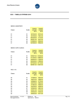 Area Risorse Umane EOC &ndash; TABELLE STIPENDI 2014