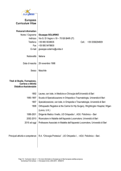CV Giuseppe SOLARINO - Universit&agrave; degli Studi di Bari