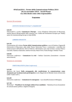 Programma POLCOM2014 - Consorzio Universitario Piceno