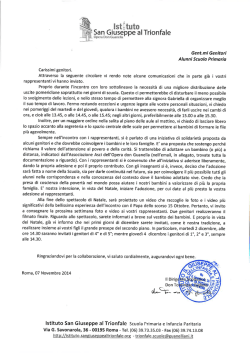 Circolare 7 novembre - San Giuseppe al Trionfale