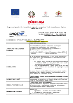 BANDO-SCHEDA INFORMATIVA DEL CORSO