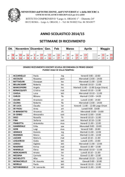 RICEVIMENTO DOCENTI viale di villa pamphili
