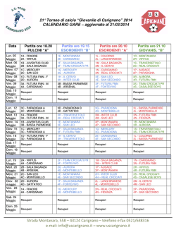 calendario gare 2014 campo in erba