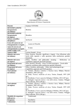 Bioetica - Lettere e Filosofia