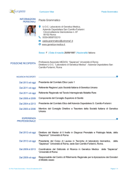Europass CV - Azienda Ospedaliera S.Camillo