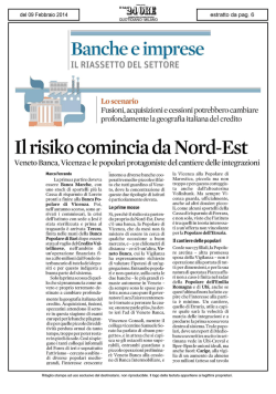 Banche e imprese Il risiko comincia da Nord-Est