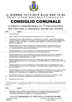 CONSIGLIO COMUNALE - Comune di Castelfranco Emilia