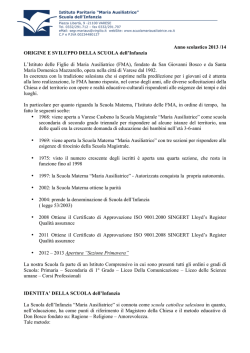 Anno scolastico 2013 /14 ORIGINE E SVILUPPO DELLA SCUOLA