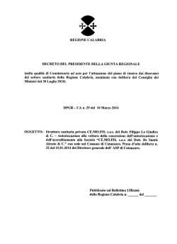 D.P.G.R. n.29 del 10.03.2014 - Struttura sanitaria privata CE.MO.FIS