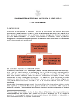 Executive summary - Universit&agrave; degli Studi di Siena
