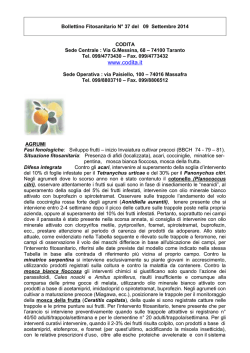 Bollettino fitosanitario emesso il 22 maggio 2002