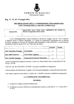 Delibera N&deg; 61 Commissione Straordinaria con i poteri della Giunta