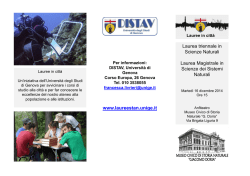 Laurea triennale in Scienze Naturali Laurea