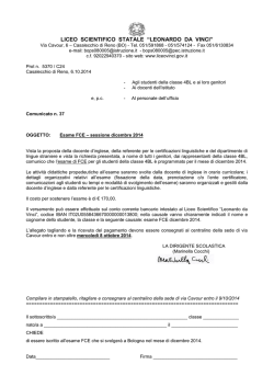 esame FCE classe 4BL