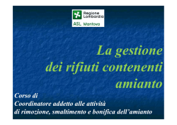 Corso COORDINATORE _La gestione dei rifiuti contenenti amianto