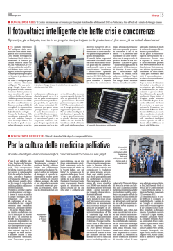 Il fotovoltaico intelligente che batte crisi e concorrenza