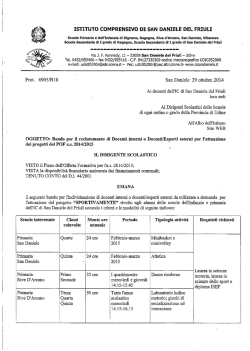 Bando reclutamento esperti progetti POF
