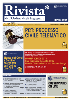 scarica la newsletter - Ordine degli Ingegneri della Provincia di Milano