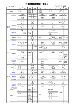 外来診療医日割表／医科(PDF版)