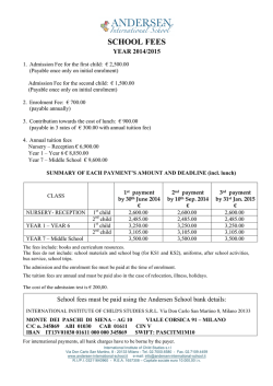 SCHOOL FEES - Andersen International School