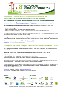 8th European Organic Congress &ndash; early bird registration until 6 June