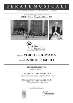 Direttore YOICHI SUGIYAMA Pianista ENRICO