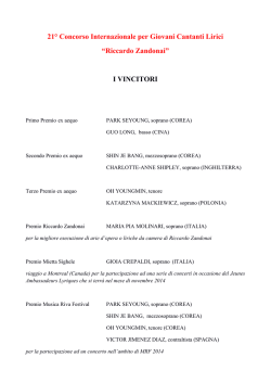 I VINCITORI - CIDIM - Comitato Nazionale Italiano Musica