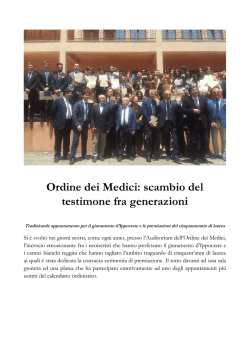 Ordine dei Medici: scambio del testimone fra generazioni
