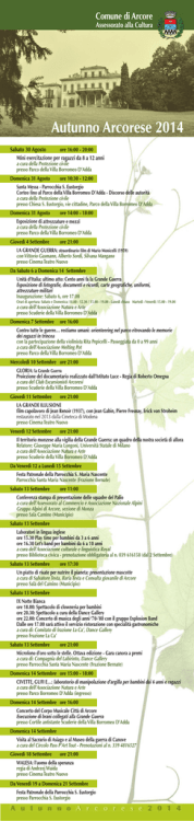 in allegato il programma Autunno Arcorese