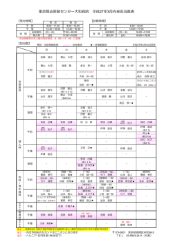 東京腎泌尿器センター大和病院 平成27年3月外来担当医表