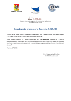Scorrimento graduatoria Progetto S.ESP.IUS