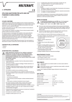 istruzioni cps-3100/2 adattatore per auto usb con funzione di carica