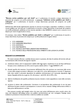Avviso Comparto ASL LT 1