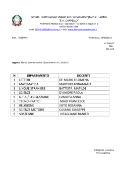 COORDINATORI DI DIPARTIMENTO