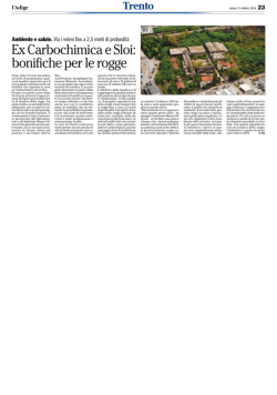 Ex Carbochimica e Sloi: bonifiche per le rogge