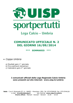 Comunicato Ufficiale n 2