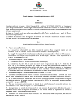 Bando sportello affitto 2014