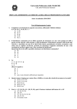 Anno Accademico 2014/15 - Universit&agrave; Politecnica delle Marche