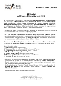 Comunicato 23 FINALISTI Giovani 2014