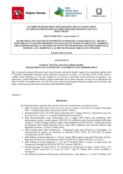 Schema garanzia fideiussoria