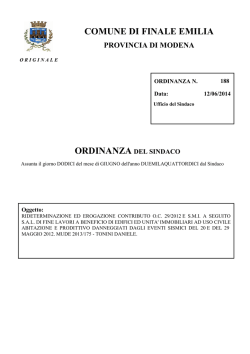 ordinanza del sindaco - Comune di Finale Emilia