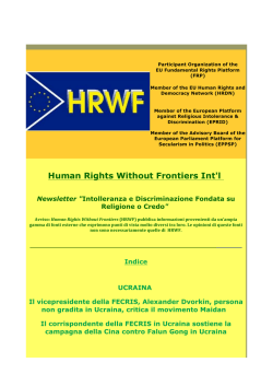 articoli di Human Rights Without Frontiers